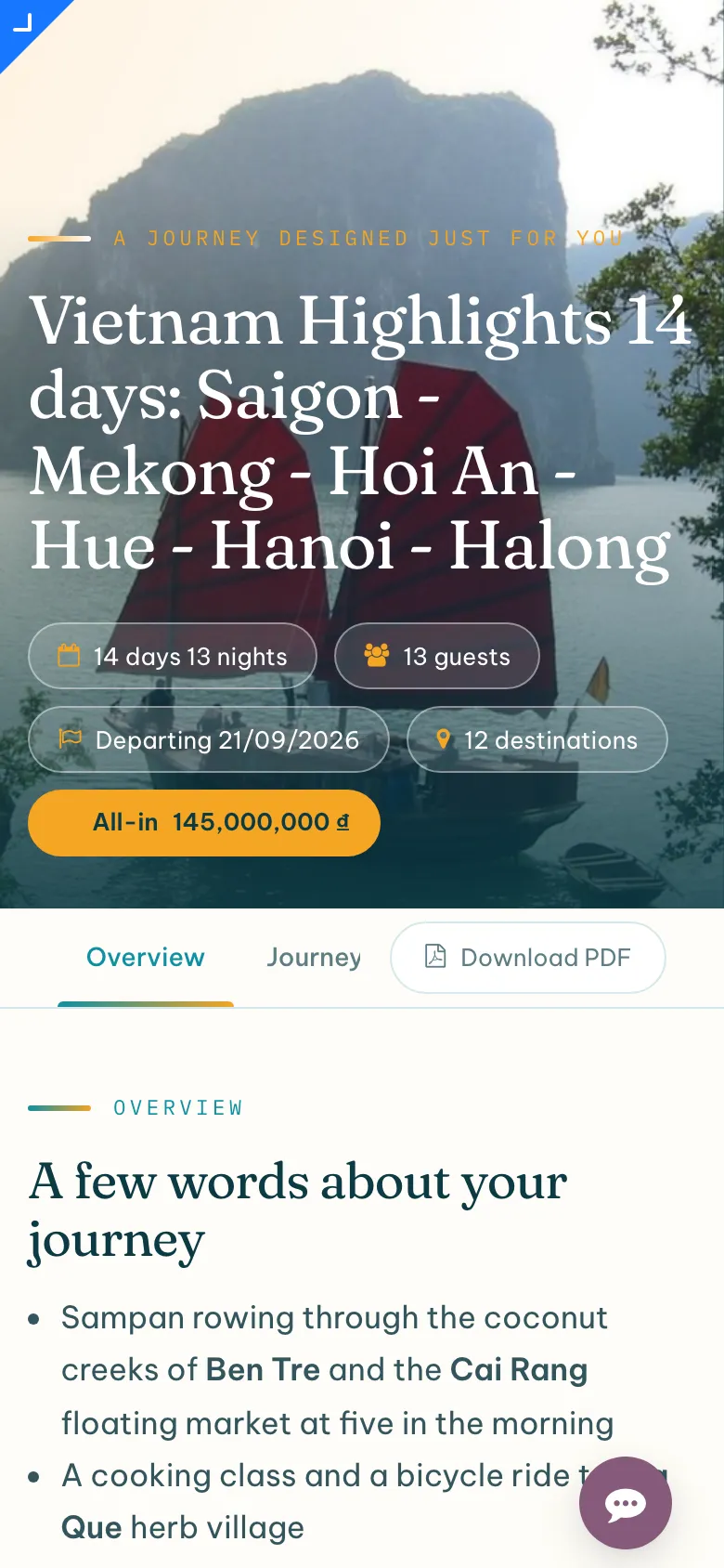 Proposal trên điện thoại — tiếng Anh